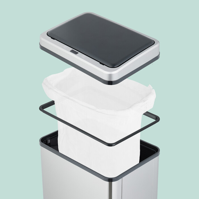 Relaxdays Stainless Steel Trash Can with Sensor