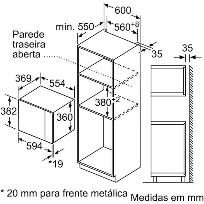 Вбудована мікрохвильова піч Bosch BEL554MB0 Serie 6 з грилем, 900 Вт, діагональ 59 см