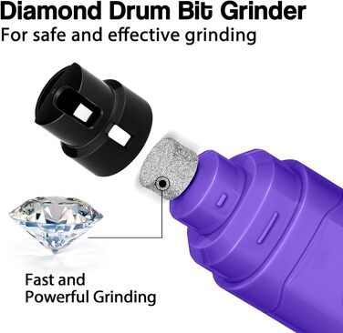 Електричний точило для кігтів собак Casfuy - професійний, 2 швидкості, перезаряджається, для собак та котів (фіолетовий)