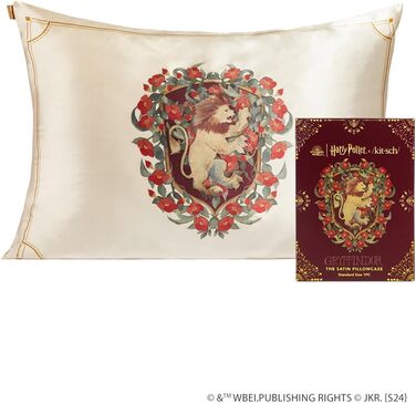 Kitsch Harry Potter satin pillowcase with zipper for hair and skin, softer than silk pillowcases, machine washable, wrinkle-free, standard size pillowcases