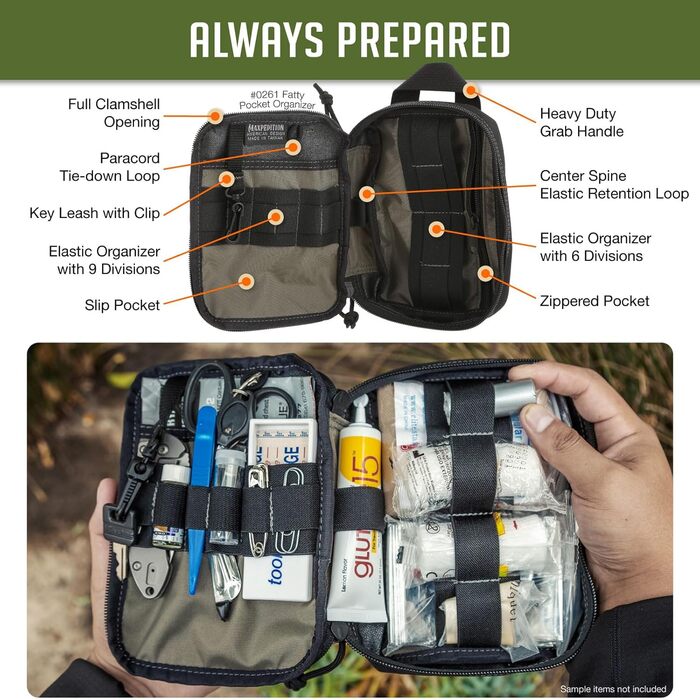 Органайзер Maxpedition Fatty Pocket, чорний, 20 см — кишенькова тактична сумка для спорядження