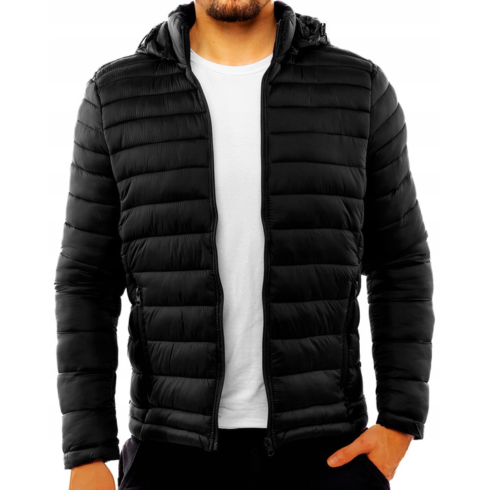 Чоловіча стібана куртка J STYLE зі знімним каптуром, 23M9006-392, розмір XL