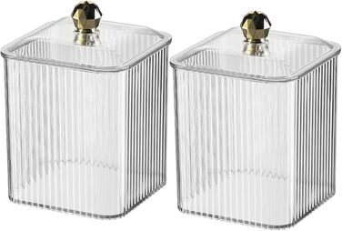 Контейнер для ватних паличок Veki з кришкою, прозорий, для ватних дисків, косметичний органайзер, зелений