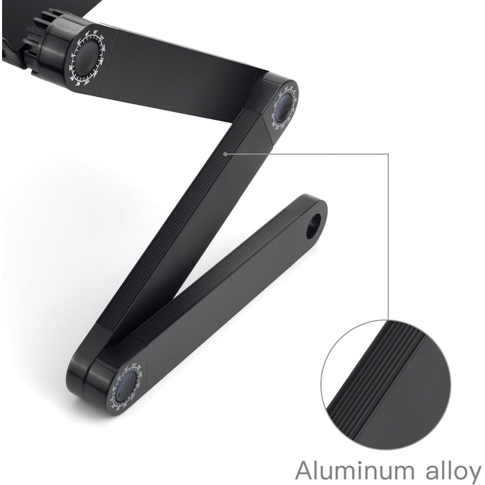 Підставка для ноутбука LifeBasis, складна, регульована, з алюмінієвого сплаву, для екранів до 17 дюймів, чорна