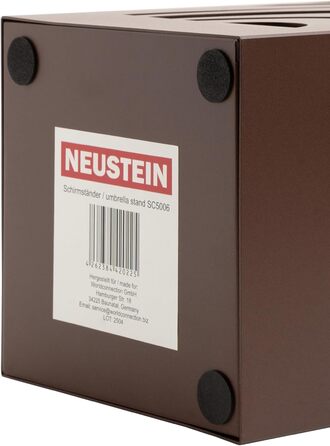 Металевий підставка для парасоль під сучасний дизайн для дому та офісу, квадратна, з 2 гачками та знімними піддонами для води, 15,5x15,5x49см, колір: іржаво-коричневий