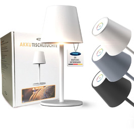 LED настільна лампа LUNA-80-W з акумулятором, диммування, сенсорне керування, 7 кольорів, регулювання висоти