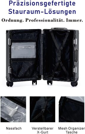 Валіза Aoliwei 67 см, жорсткий корпус з полікарбонату, 65 л, з підстаканником та TSA-замком, 4 колеса, сіра (розмір S)