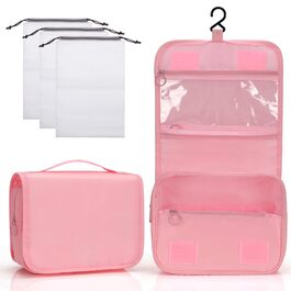 Зівакат Косметичка для підвішування, водонепроникна, з ручкою, для подорожей, спорту та кемпінгу (Рожева)