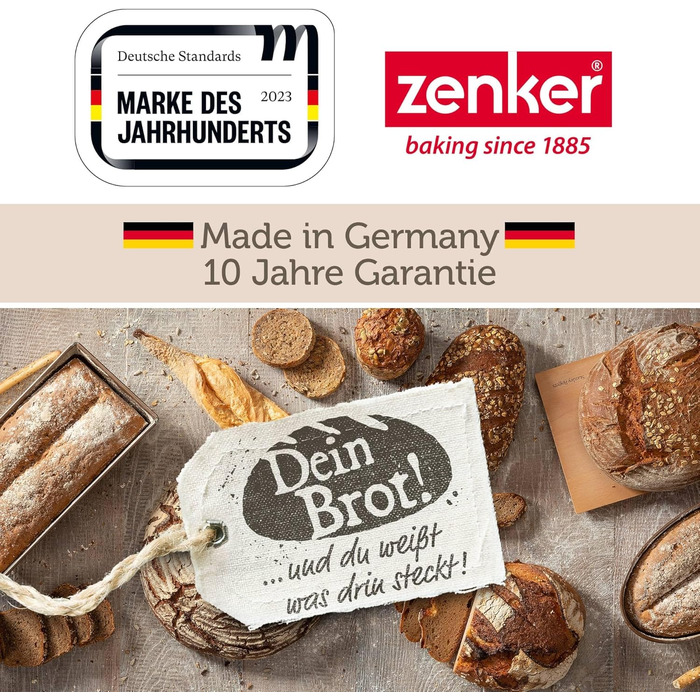 Форма для випікання хліба Zenker Dein Brot! емальована, 2 л, коричнева, термостійка до 400°C, 265x165x92 мм, підходить для посудомийної машини