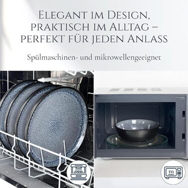 Набір посуду з каменю Ibiza 24 елементи (6 осіб) Pure Living сірий - Набір тарілок та мисок, Tafelservice