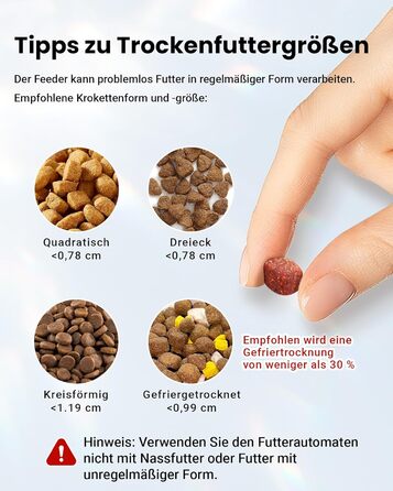 Автоматичне годування для котів з APP та таймером, 6 л / 25 порцій, 3 миски, 3 пакети силікагелю, система запобігання застрягання, WiFi 2.4G, запис голосу 10 сек, годівниця для котів та собак (білий)