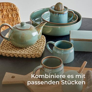 Ваза Bloomingville Pixie з кришкою та ложкою з акації, зелено-коричневий, 200 мл, придатна для миття в посудомийній машині – ідеально для зберігання цукру, спецій та дрібних кухонних інгредієнтів