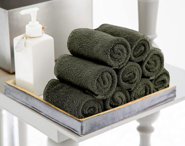 Набір фланелевих рушників для обличчя Utopia Towels, 100% бавовна, гігроскопічні та м'які рушники для вмивання, сірі, 24 шт.