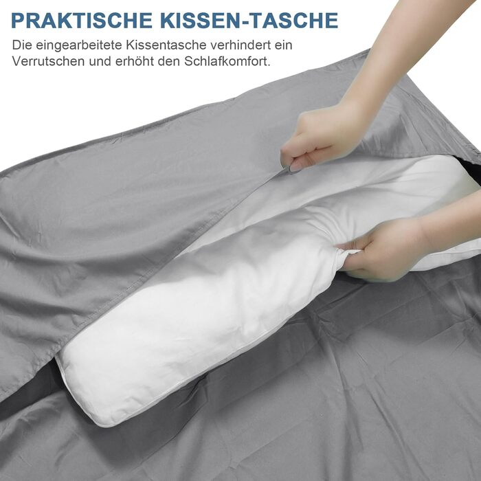 Спальний мішок туристичний 2в1 з мікрофібри, 220x95 см, для походів, хостелів та гірських притулків, зелений (сірий)