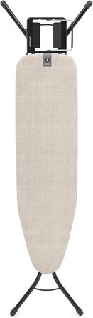 Прасувальна дошка Brabantia Bügelbrett B, 124 x 38 см, Fairtrade бавовна, стабільна, регульована по висоті, з підставкою для праски, Denim Grey