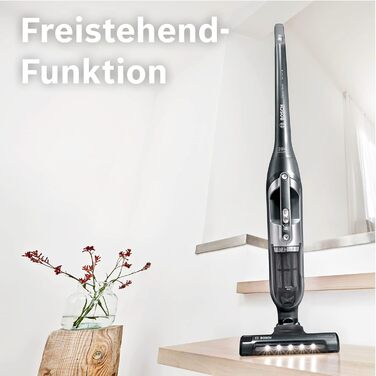 Пилосос Bosch Flexxo 2в1 BBH3P280, бездротовий, акумуляторний, безмішковий, висока потужність, довга автономність, LED-насадка, для всіх типів підлог, темно-сірий, 28В