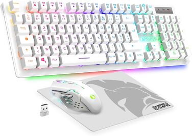 Empire Gaming Armor RF800: Бездротовий комплект клавіатури та миші для геймінгу RGB, AZERTY (Французька розкладка)