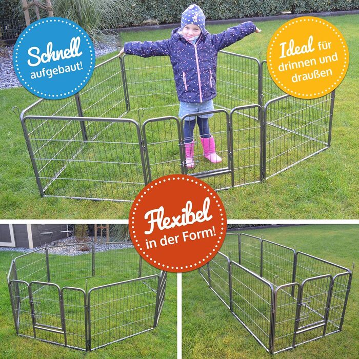Zooprinz Freilaufgehege для собак: вольєр-загон, вольєр для цуценят та великих собак. Міцний, стабільний, для дому та вулиці. 4 моделі, 80 см.