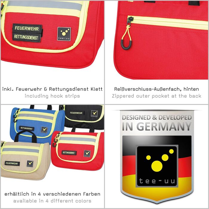 Сумка для ванної кімнати Tee-UU Hero | Міцна, з відділеннями, різні кольори (червоний)