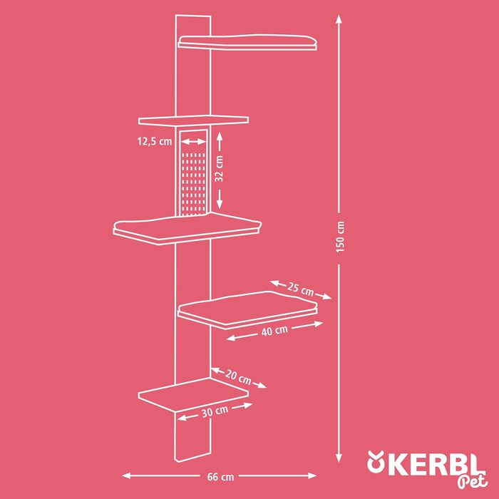 Гамак для котів Kerbl Timber, 38x33,5x16 см, до 6 кг, з м'якого плюшу, для кріплення на стіні, знімний чохол, іграшка для котів