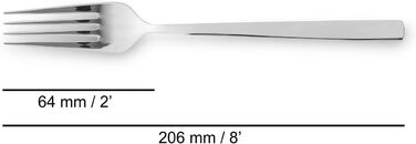 Набір столових приборів ARCOS Capri 24 предмети: ложки, виделки, ножі, десертні ложки - срібний, для 6 осіб