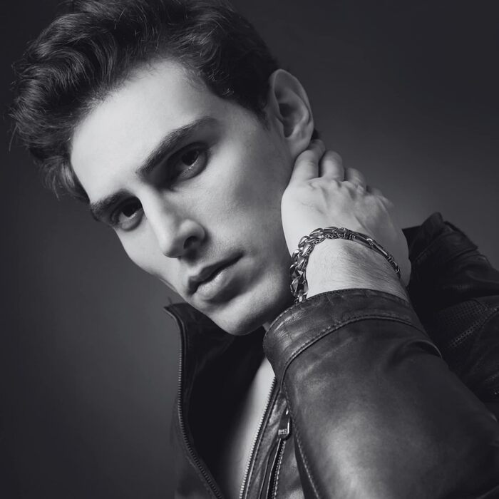 Чоловічий браслет URBAN JEWELRY з нержавіючої сталі, чорний, 23 см (з подарунковою коробкою бренду)