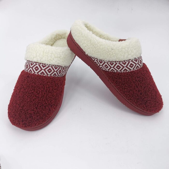 Жіночі домашні тапочки ofoot Fuzzy House: теплі, зручні шкарпетки з м'яким флісом, підошва з гуми, 41/42 EU, червоні