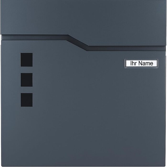 Поштова скринька Verda Anthrazit з газетницею, порошкове покриття AkzoNobel, 2 ключі, табличка з іменем, дизайнерська настінна поштова скринька з нержавіючої сталі SN3678-1