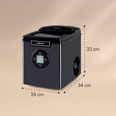 Машина для приготування льоду Klarstein Eiswürfelmaschine Klein, 1.8 л, самоочищення, LED-дисплей, для дому