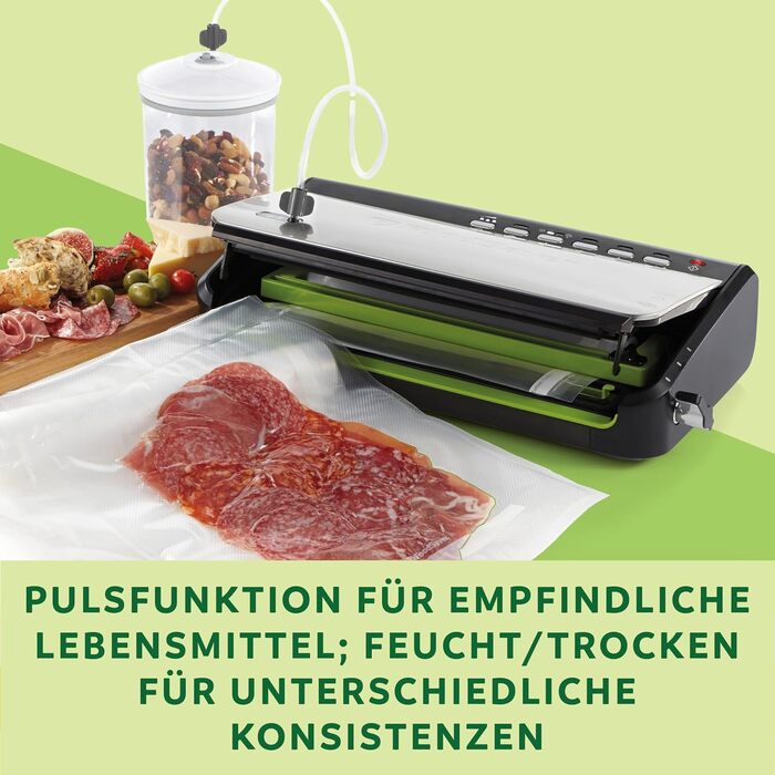 FoodSaver Вакуумний апарат для продуктів харчування з вбудованим зберіганням рулонів | Вакууматор з пристроєм для нарізання та режимом 'Delicate Food' | Містить сортовані вакуумні пакети [FFS005X] Зберігання рулонів