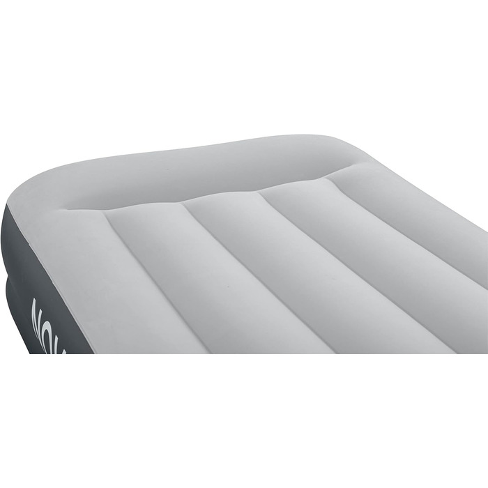 Надувний матрац Novaluxe з вбудованим електронасосом та подушкою, сірий 191x97x38 см
