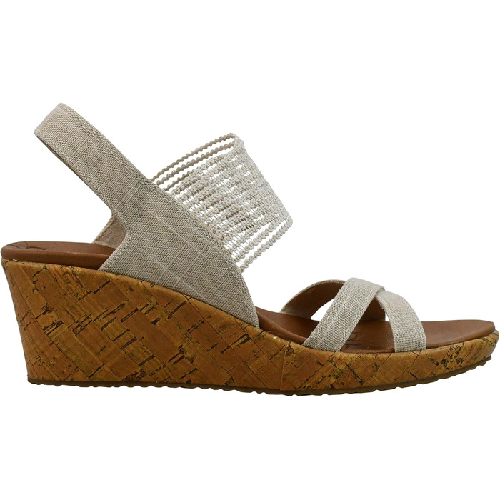 Skechers Beverlee - Бежеві кеди-платформи жіночі 39.5 EU