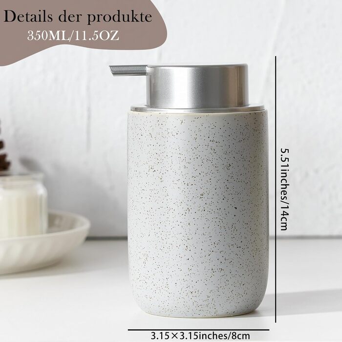 Дозатор для мила піною GIRLUFO, 350 мл, сірий - багаторазовий диспенсер для кухні та ванної кімнати