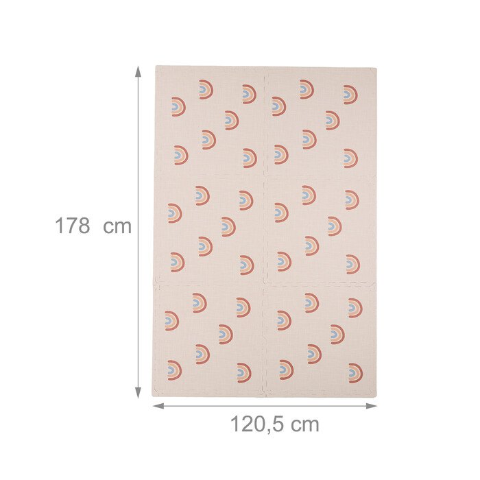 Relaxdays Puzzle Mat Rainbow, Set of 6