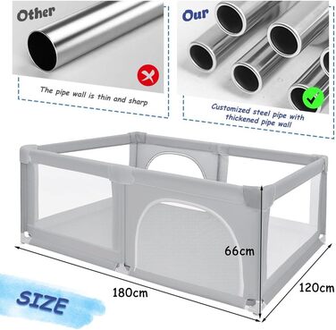 Лягувачка для цуценят з дверцятами, 180 x 120 x 66 см, сірий колір. Міцна, з нейлону, для собак та цуценят, легко миється.