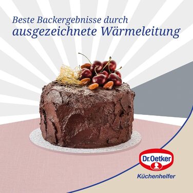 Форма для випікання Dr. Oetker Ø 20 см з плоскою основою, кругла, з антипригарним покриттям (рожевий/кремовий), 1 шт.