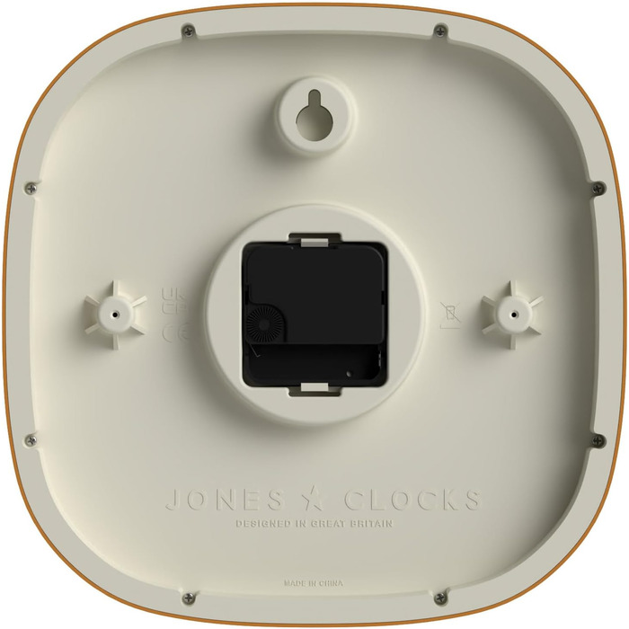 JONES CLOCKS Square Retro Wall Clock made of high-quality acrylic, 'Sprite' in Mint 25 x 25 x 5 cm (Yellow)