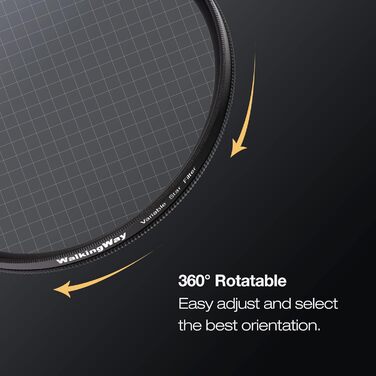 Фільтр для об'єктива камери 77 мм зірковий ефект 6 променів, зірковий фільтр, оптика, зірковий ефект, регульований, алюмінієвий корпус