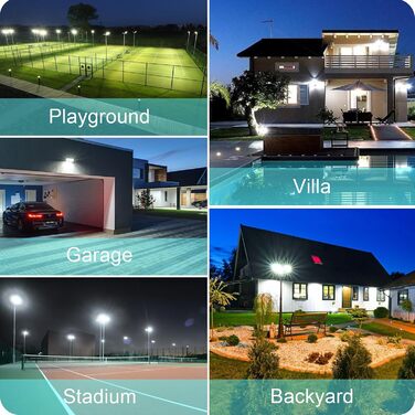 BOSITE LED прожектор для вулиці 100 Вт, 2 шт, холодне світло 6500K, 10000 Лм, IP65, водонепроникний світлодіодний ліхтар для двору, воріт, газону, гаража, стадіону, майданчика