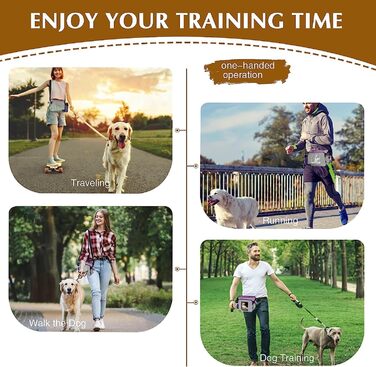 Сумка для ласощів для собак під час тренувань, без рук. Велика сумка для корму з багатьма кишенями, вбудований диспенсер для фекалій та фотосумка, для походів, подорожей на відкритому повітрі