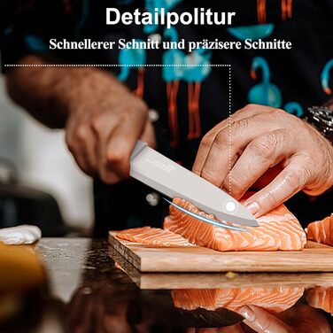 Набір кухонних ножів Homikit, нержавіюча сталь, 6 предметів, з захисним чохлом. Включає: кухарський ніж, ніж для м'яса, ніж для хліба, універсальний ніж, ніж для очищення овочів, сатокі. Антипригарне покриття, Khaki