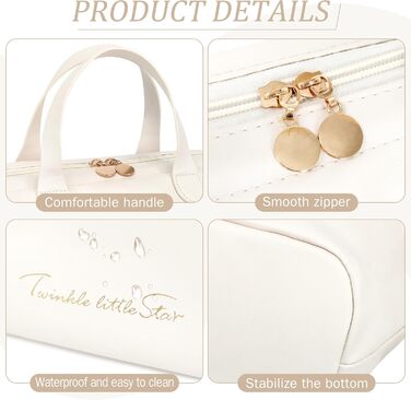 Набір косметичок для жінок: великі, малі, для подорожей, органайзер для макіяжу, beige (PU)