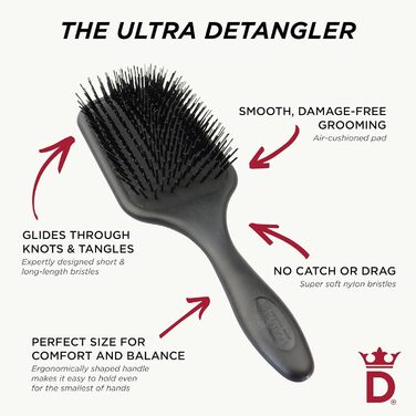 Щітка для волосся Denman D90L Tangle Tamer Ultra для довгих та густих волосся, чорна