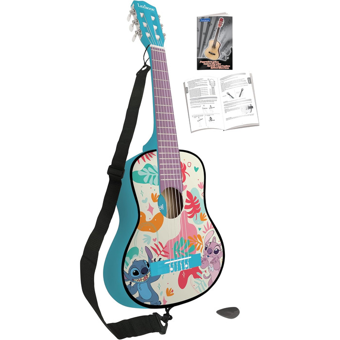 Гітара Lexibook Disney Stitch: акустична, дерев'яна, 36'', з навчальним посібником та чохлом