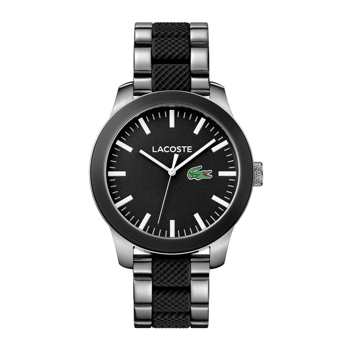 Годинник чоловічий Lacoste Analog Quartz 2010890 з силіконовими деталями та сталевим браслетом