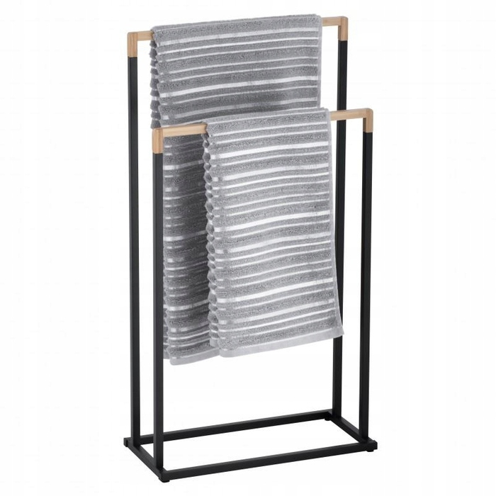 Підлоговий вішак-стійка для рушників у ванну кімнату, чорний, стиль лофт, YOKA