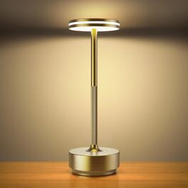 Настільна світлодіодна лампа Hapfish акумуляторна бездротова, диммована, 5000mAh, 3 режими світла, водонепроникна IP54, бронзова