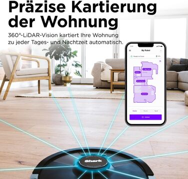 Робот-пилосос Shark Matrix Plus 2-в-1 з функцією миття та авто-збірником пилу, самоочищуючийся, для шерсті тварин, килимів та твердих підлог, 14,5 см, чорний