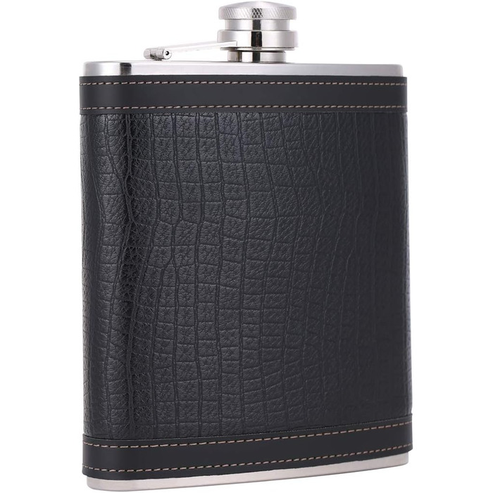 Фляга з імітацією крокодилячої шкіри, нержавіюча сталь, 510 мл, для віскі та лікеру, обгорнута PU-шкірою, TANEAXON