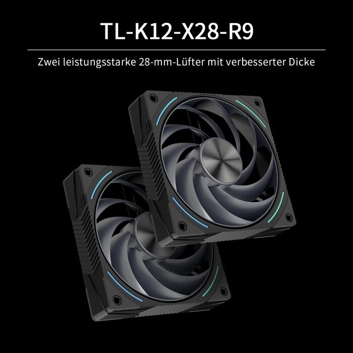 Кулер для процесора Thermalright Phantom Spirit 120 EVO, 7 теплових трубок, 2 PWM вентилятори, 2150 RPM, сумісність з AMD AM4/AM5 та Intel LGA 115X/1200/1700/1851/20XX, чорний